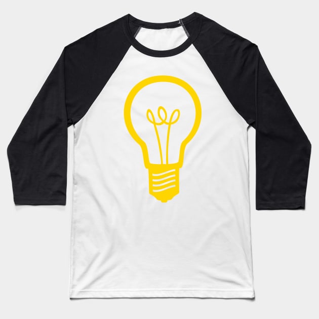 Yellow Light Bulb Baseball T-Shirt by XOOXOO